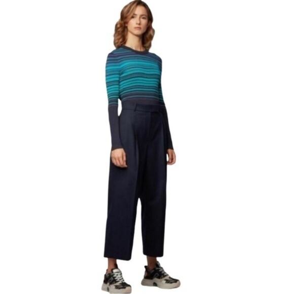 Hugo Boss Fadeira Stretch Stripe Knit Sweater metallic Sz XL - Picture 1 of 10